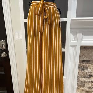Yellow and White Pinstripped Pants